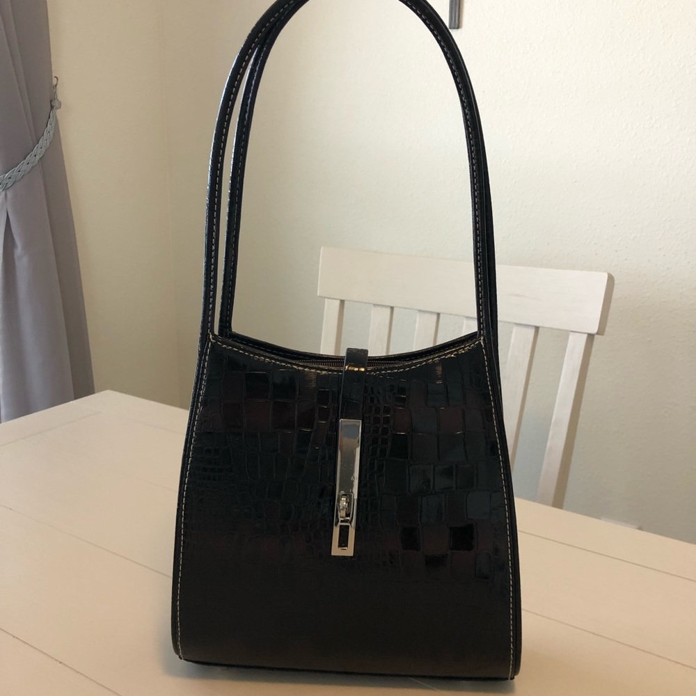 Faux brown alligator bag.